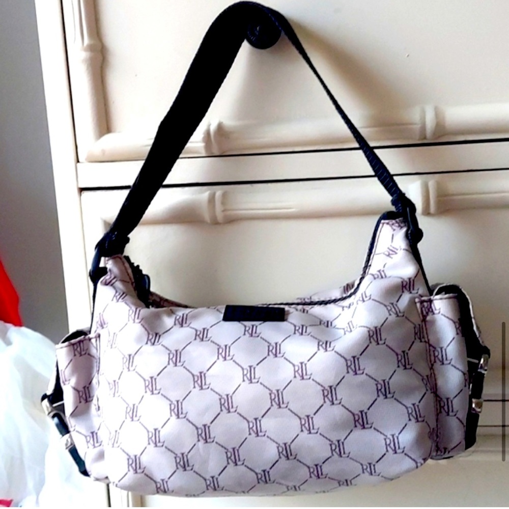 Ralph Lauren Beige and Black Patterned Mini Bag